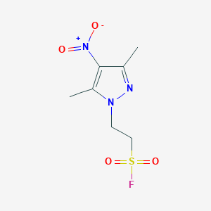 molecular formula C7H10FN3O4S B2648105 2-(3,5-Dimethyl-4-nitro-1H-pyrazol-1-yl)ethane-1-sulfonyl fluoride CAS No. 877964-30-2