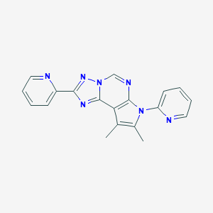 molecular formula C19H15N7 B264811 8,9-dimethyl-2,7-di(2-pyridinyl)-7H-pyrrolo[3,2-e][1,2,4]triazolo[1,5-c]pyrimidine 