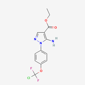 molecular formula C13H12ClF2N3O3 B2648110 ethyl 5-amino-1-{4-[chloro(difluoro)methoxy]phenyl}-1H-pyrazole-4-carboxylate CAS No. 400073-88-3
