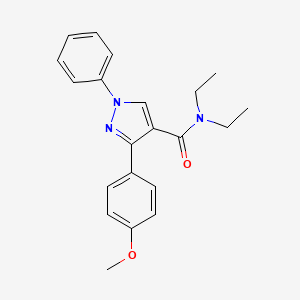 molecular formula C21H23N3O2 B2648119 N,N-二乙基-3-(4-甲氧基苯基)-1-苯基-1H-吡唑-4-甲酰胺 CAS No. 380910-27-0