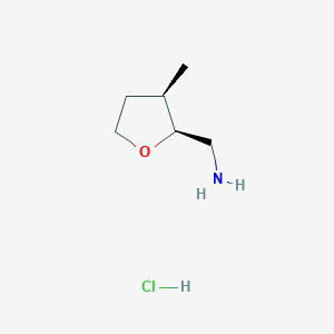 molecular formula C6H14ClNO B2648135 ((2S,3R)-3-Methyltetrahydrofuran-2-yl)methanamine hydrochloride CAS No. 2227792-63-2