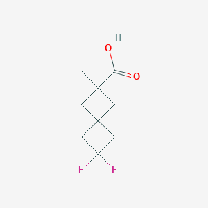 molecular formula C9H12F2O2 B2648137 2,2-二氟-6-甲基螺[3.3]庚烷-6-羧酸 CAS No. 2490402-60-1