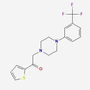 molecular formula C17H17F3N2OS B2648140 1-(2-Thienyl)-2-{4-[3-(trifluoromethyl)phenyl]piperazino}-1-ethanone CAS No. 478043-81-1