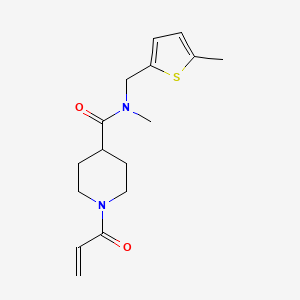 molecular formula C16H22N2O2S B2648146 N-Methyl-N-[(5-methylthiophen-2-yl)methyl]-1-prop-2-enoylpiperidine-4-carboxamide CAS No. 2361864-31-3