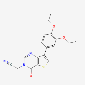 2-(7-(3,4-diethoxyphenyl)-4-oxothieno[3,2-d]pyrimidin-3(4H)-yl)acetonitrile