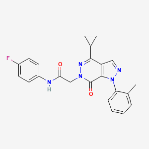 2-(4-cyclopropyl-7-oxo-1-(o-tolyl)-1H-pyrazolo[3,4-d]pyridazin-6(7H)-yl)-N-(4-fluorophenyl)acetamide
