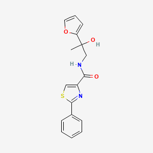 molecular formula C17H16N2O3S B2648165 N-(2-(furan-2-yl)-2-hydroxypropyl)-2-phenylthiazole-4-carboxamide CAS No. 1798675-20-3