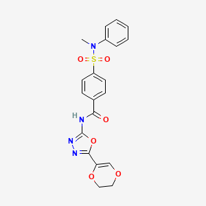 N-[5-(2,3-dihydro-1,4-dioxin-5-yl)-1,3,4-oxadiazol-2-yl]-4-[methyl(phenyl)sulfamoyl]benzamide