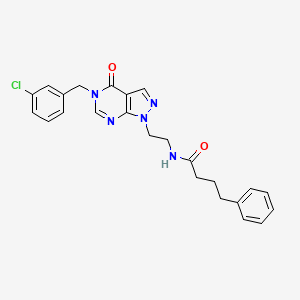 N-(2-(5-(3-chlorobenzyl)-4-oxo-4,5-dihydro-1H-pyrazolo[3,4-d]pyrimidin-1-yl)ethyl)-4-phenylbutanamide