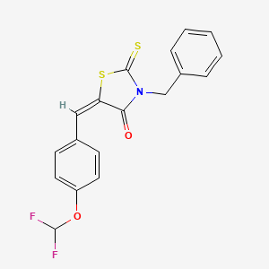 (E)-3-benzyl-5-(4-(difluoromethoxy)benzylidene)-2-thioxothiazolidin-4-one