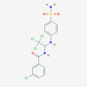 3-chloro-N-[2,2,2-trichloro-1-(4-sulfamoylanilino)ethyl]benzamide