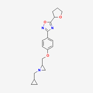 3-[4-[[1-(Cyclopropylmethyl)aziridin-2-yl]methoxy]phenyl]-5-(oxolan-2-yl)-1,2,4-oxadiazole