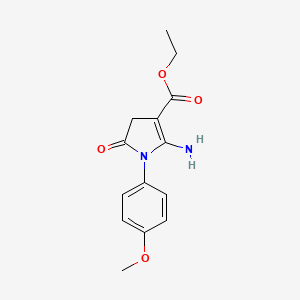 molecular formula C14H16N2O4 B2648205 ethyl 2-amino-1-(4-methoxyphenyl)-5-oxo-4,5-dihydro-1H-pyrrole-3-carboxylate CAS No. 380576-92-1