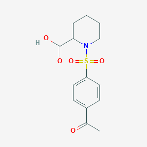 molecular formula C14H17NO5S B2648207 1-(4-乙酰苯磺酰基)哌啶-2-羧酸 CAS No. 809240-69-5