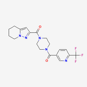 (4,5,6,7-Tetrahydropyrazolo[1,5-a]pyridin-2-yl)(4-(6-(trifluoromethyl)nicotinoyl)piperazin-1-yl)methanone