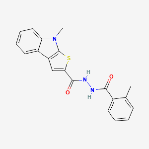 8-methyl-N'-(2-methylbenzoyl)-8H-thieno[2,3-b]indole-2-carbohydrazide