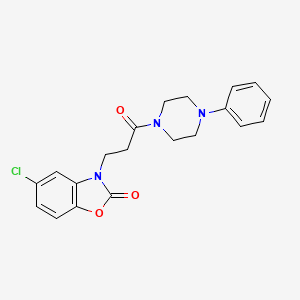 molecular formula C20H20ClN3O3 B2648243 5-氯-3-(3-氧代-3-(4-苯基哌嗪-1-基)丙基)苯并[d]恶唑-2(3H)-酮 CAS No. 848085-31-4