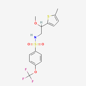 molecular formula C15H16F3NO4S2 B2648245 N-(2-甲氧基-2-(5-甲硫代苯-2-基)乙基)-4-(三氟甲氧基)苯磺酰胺 CAS No. 1798037-66-7