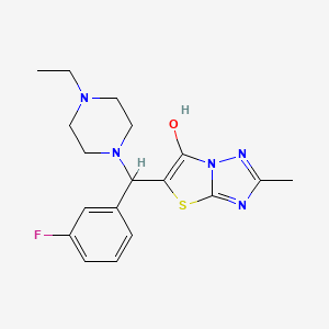 molecular formula C18H22FN5OS B2648248 5-((4-Ethylpiperazin-1-yl)(3-fluorophenyl)methyl)-2-methylthiazolo[3,2-b][1,2,4]triazol-6-ol CAS No. 851810-48-5