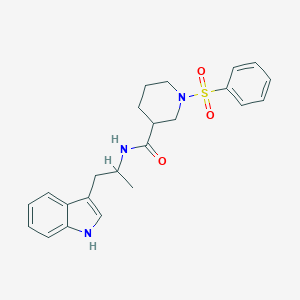 molecular formula C23H27N3O3S B264825 N-[1-(1H-indol-3-yl)propan-2-yl]-1-(phenylsulfonyl)piperidine-3-carboxamide 