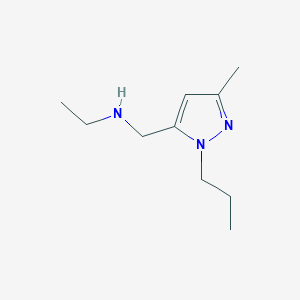 molecular formula C10H19N3 B2648263 N-[(3-Methyl-1-propyl-1H-pyrazol-5-YL)methyl]-ethanamine CAS No. 956402-80-5
