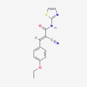 molecular formula C15H13N3O2S B2648282 (2E)-2-cyano-3-(4-ethoxyphenyl)-N-(1,3-thiazol-2-yl)prop-2-enamide CAS No. 466654-35-3