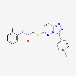 molecular formula C19H13F2N5OS B2648285 N-(2-fluorophenyl)-2-((3-(4-fluorophenyl)-[1,2,4]triazolo[4,3-b]pyridazin-6-yl)thio)acetamide CAS No. 852373-85-4