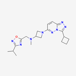 molecular formula C19H26N8O B2648288 1-{3-cyclobutyl-[1,2,4]triazolo[4,3-b]pyridazin-6-yl}-N-methyl-N-{[3-(propan-2-yl)-1,2,4-oxadiazol-5-yl]methyl}azetidin-3-amine CAS No. 2200213-11-0