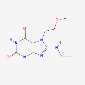 molecular formula C11H17N5O3 B2648301 8-(Ethylamino)-7-(2-methoxyethyl)-3-methylpurine-2,6-dione CAS No. 313470-56-3