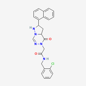 molecular formula C24H18ClN5O2 B2648310 N-[(2-chlorophenyl)methyl]-2-[2-(naphthalen-1-yl)-4-oxo-4H,5H-pyrazolo[1,5-d][1,2,4]triazin-5-yl]acetamide CAS No. 1326923-96-9