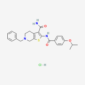 6-Benzyl-2-(4-isopropoxybenzamido)-4,5,6,7-tetrahydrothieno[2,3-c]pyridine-3-carboxamide hydrochloride