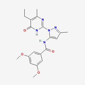 N-(1-(5-ethyl-4-methyl-6-oxo-1,6-dihydropyrimidin-2-yl)-3-methyl-1H-pyrazol-5-yl)-3,5-dimethoxybenzamide