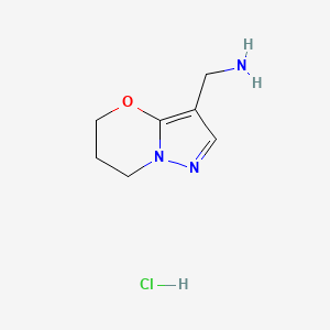 {6,7-Dihydro-5H-pyrazolo[5,1-b][1,3]oxazin-3-yl}methanamine hydrochloride