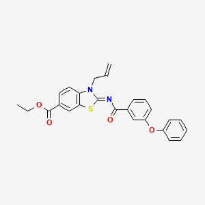 Ethyl 2-(3-phenoxybenzoyl)imino-3-prop-2-enyl-1,3-benzothiazole-6-carboxylate