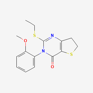 molecular formula C15H16N2O2S2 B2648328 2-(ethylthio)-3-(2-methoxyphenyl)-6,7-dihydrothieno[3,2-d]pyrimidin-4(3H)-one CAS No. 850915-30-9