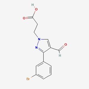 3-[3-(3-Bromophenyl)-4-formylpyrazol-1-yl]propanoic acid