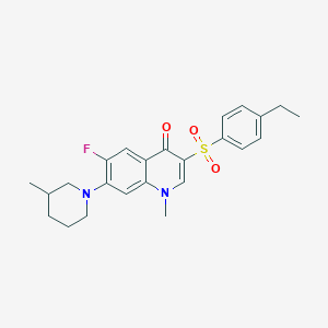 molecular formula C24H27FN2O3S B2648336 3-((4-ethylphenyl)sulfonyl)-6-fluoro-1-methyl-7-(3-methylpiperidin-1-yl)quinolin-4(1H)-one CAS No. 892768-48-8