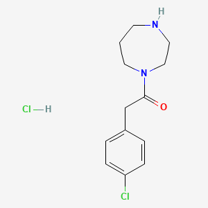 molecular formula C13H18Cl2N2O B2648337 2-(4-氯苯基)-1-(1,4-二氮杂环戊-1-基)乙烷-1-酮盐酸盐 CAS No. 1225290-82-3