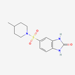 molecular formula C13H17N3O3S B2648338 5-(4-Methyl-piperidine-1-sulfonyl)-1,3-dihydro-benzoimidazol-2-one CAS No. 708216-42-6