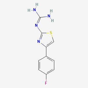 molecular formula C10H9FN4S B2648340 N-[4-(4-氟苯基)-1,3-噻唑-2-基]胍 CAS No. 2438-34-8
