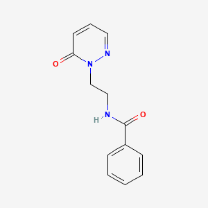 molecular formula C13H13N3O2 B2648343 N-(2-(6-oxopyridazin-1(6H)-yl)ethyl)benzamide CAS No. 1021206-26-7