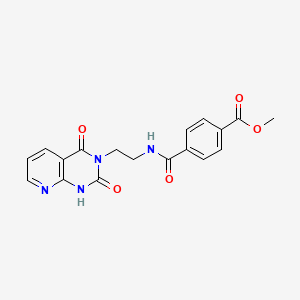 molecular formula C18H16N4O5 B2648344 methyl 4-((2-(2,4-dioxo-1,2-dihydropyrido[2,3-d]pyrimidin-3(4H)-yl)ethyl)carbamoyl)benzoate CAS No. 2034412-20-7