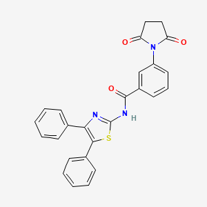 molecular formula C26H19N3O3S B2648345 3-(2,5-dioxopyrrolidin-1-yl)-N-(4,5-diphenyl-1,3-thiazol-2-yl)benzamide CAS No. 476321-68-3