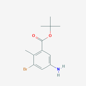 molecular formula C12H16BrNO2 B2648346 tert-Butyl 5-amino-3-bromo-2-methylbenzoate CAS No. 2248269-81-8