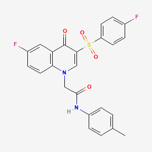 molecular formula C24H18F2N2O4S B2648350 2-[6-fluoro-3-[(4-fluorophenyl)sulfonyl]-4-oxoquinolin-1(4H)-yl]-N-(4-methylphenyl)acetamide CAS No. 902278-44-8