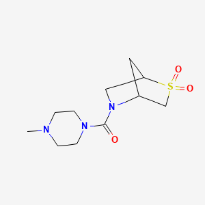 molecular formula C11H19N3O3S B2648354 5-(4-甲基哌嗪-1-羰基)-2lambda6-硫杂-5-氮杂双环[2.2.1]庚烷-2,2-二酮 CAS No. 2097913-44-3