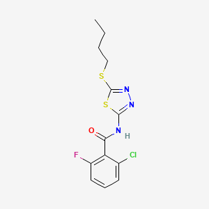 molecular formula C13H13ClFN3OS2 B2648384 N-(5-(butylthio)-1,3,4-thiadiazol-2-yl)-2-chloro-6-fluorobenzamide CAS No. 391875-87-9