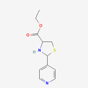 molecular formula C11H14N2O2S B2648390 Ethyl 2-pyridin-4-yl-1,3-thiazolidine-4-carboxylate CAS No. 2248257-89-6