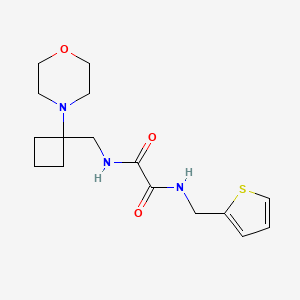 molecular formula C16H23N3O3S B2648392 N'-[(1-Morpholin-4-ylcyclobutyl)methyl]-N-(thiophen-2-ylmethyl)oxamide CAS No. 2380188-74-7