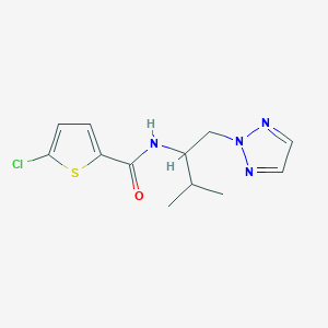 molecular formula C12H15ClN4OS B2648393 5-chloro-N-(3-methyl-1-(2H-1,2,3-triazol-2-yl)butan-2-yl)thiophene-2-carboxamide CAS No. 2034342-86-2